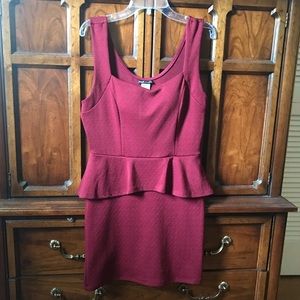 Burgundy Peplum Dress❤️